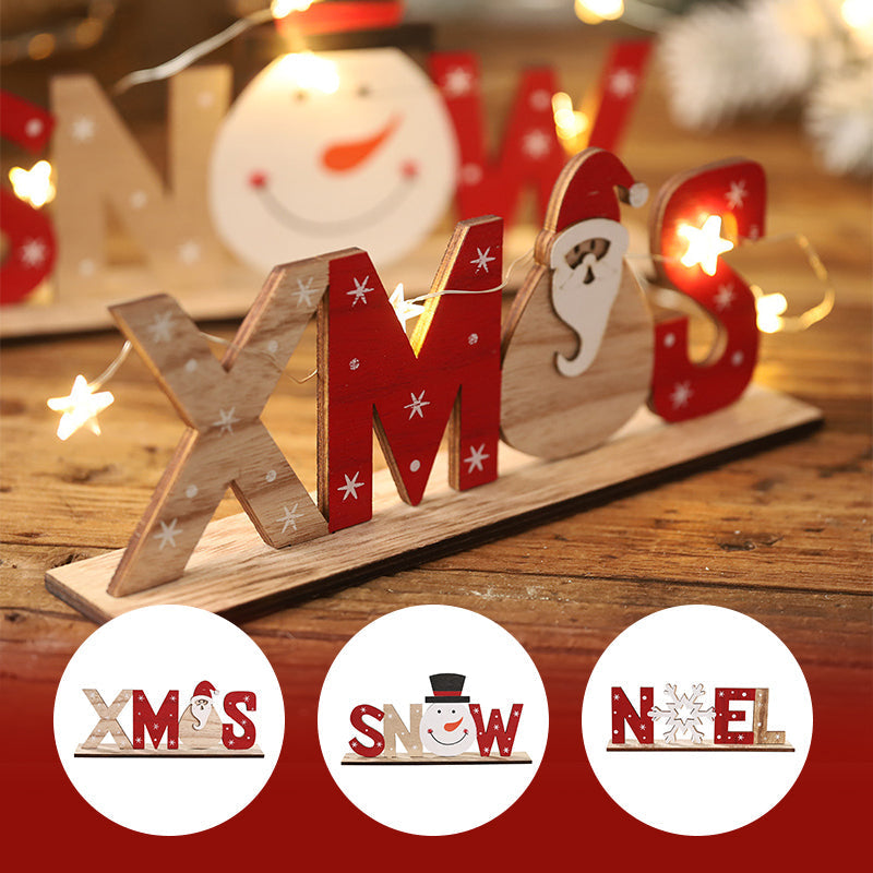Hendrano™ Hand-Painted Wooden Christmas Table Decorations with Festive Figures