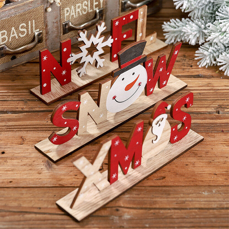 Hendrano™ Hand-Painted Wooden Christmas Table Decorations with Festive Figures