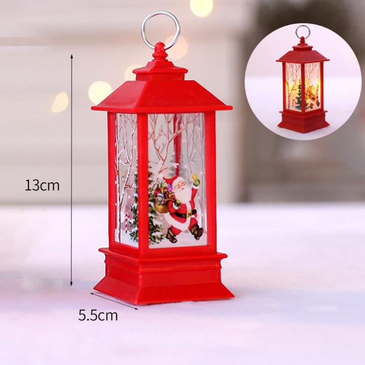 Swirling Glitter Christmas Lantern with Color-Changing LED