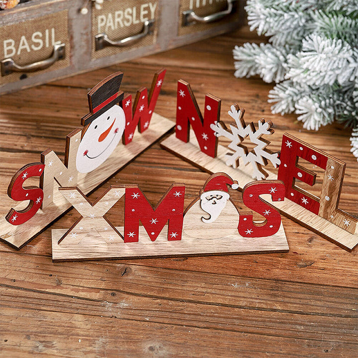 Hendrano™ Hand-Painted Wooden Christmas Table Decorations with Festive Figures