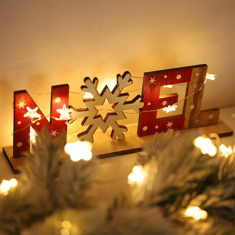 Hendrano™ Hand-Painted Wooden Christmas Table Decorations with Festive Figures