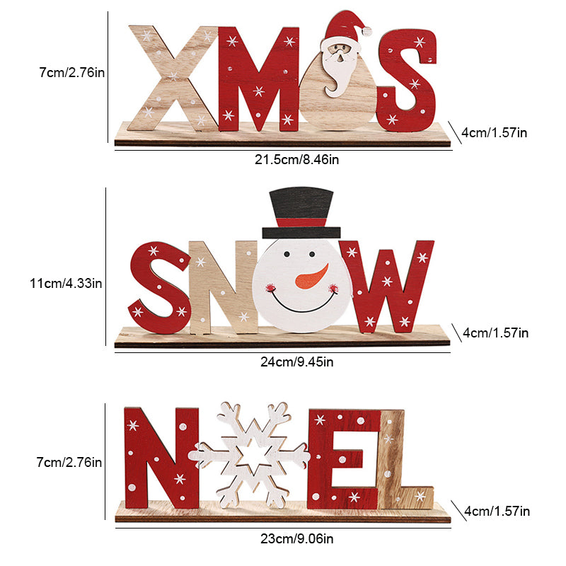 Hendrano™ Hand-Painted Wooden Christmas Table Decorations with Festive Figures