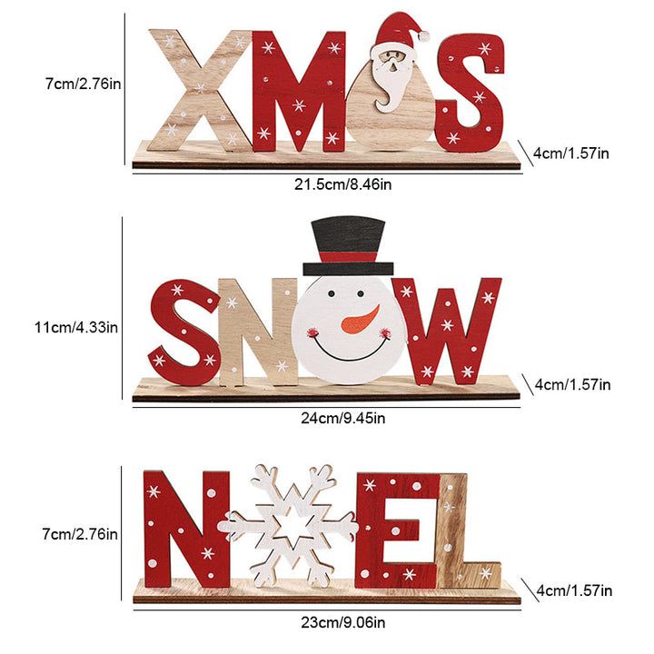 Hendrano™ Hand-Painted Wooden Christmas Table Decorations with Festive Figures