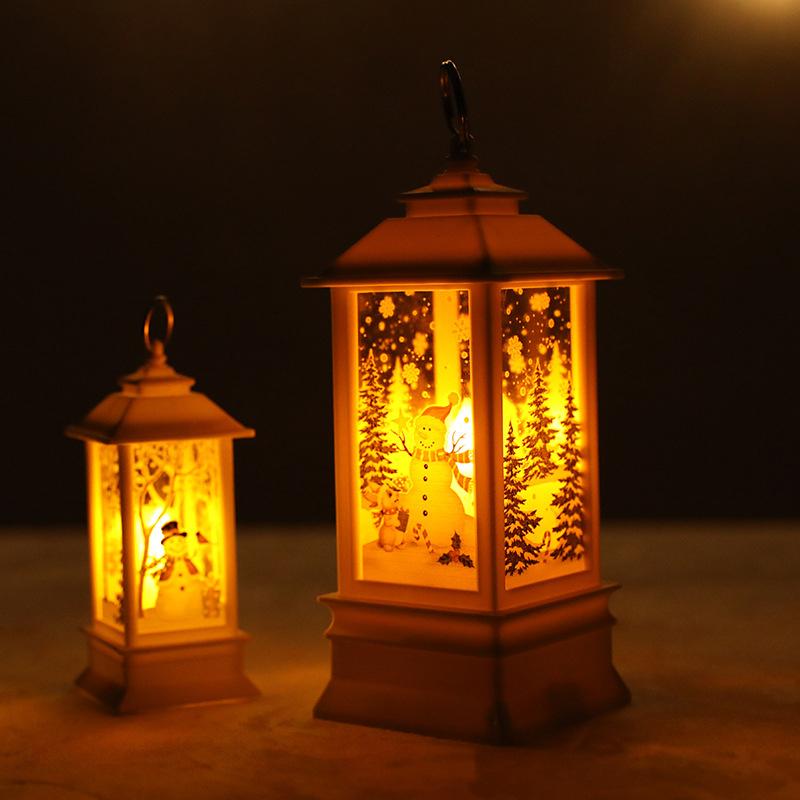 Swirling Glitter Christmas Lantern with Color-Changing LED