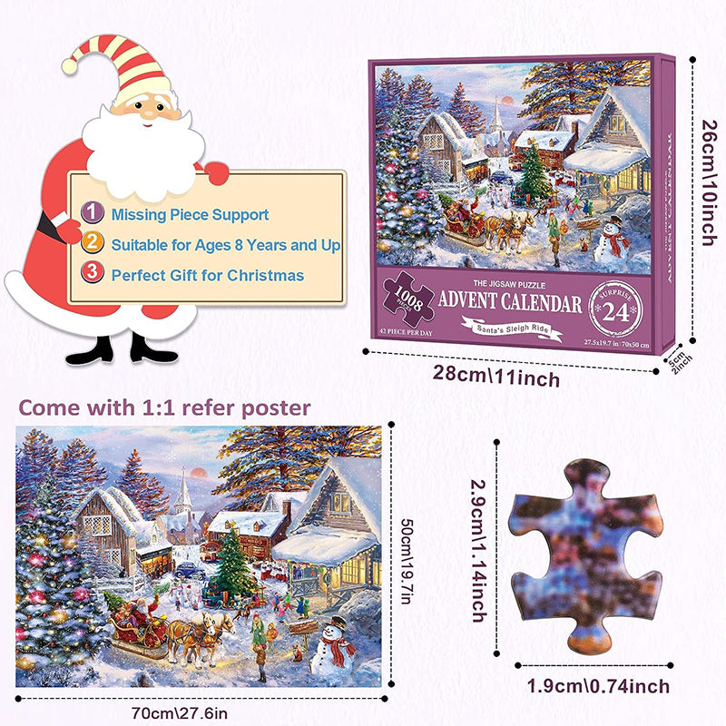 Christmas Jigsaw Puzzle Advent Calendar with Mystery Scenes