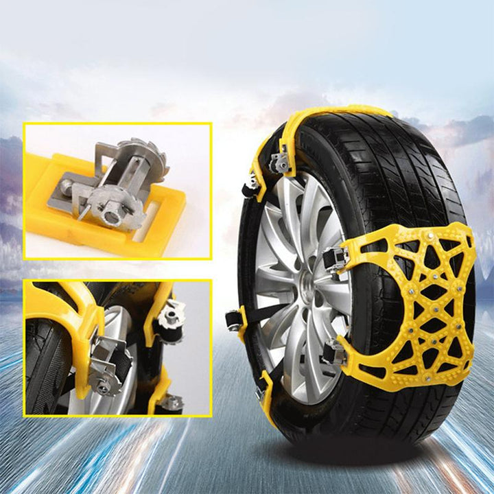 Hendrano™ Steel Snow Chains with X-Spikes for Traction on Ice and Snow