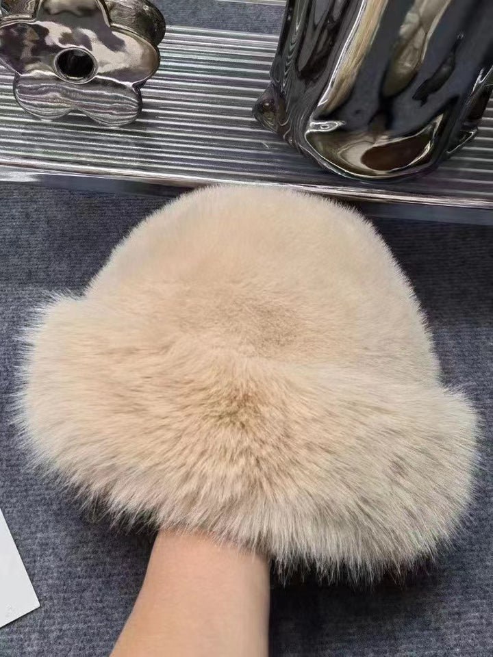 White faux fur Cossack hat