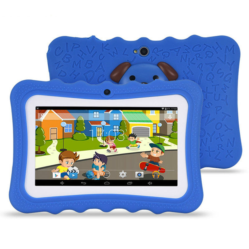 Pink kids tablet in silicone case