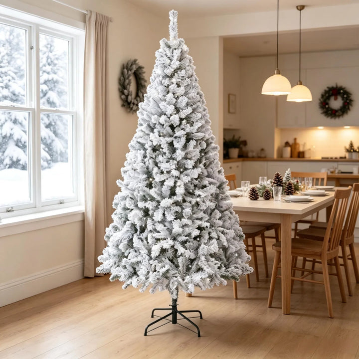 Flocked Fraser fir Christmas tree 6 ft