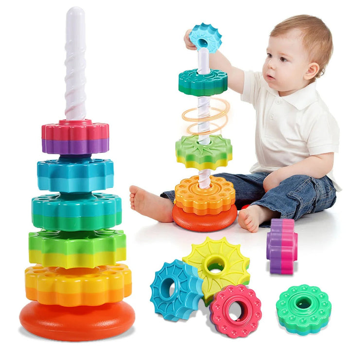 Hendrano™ Spinning Stacking Toy with Six Colorful Spiral Discs