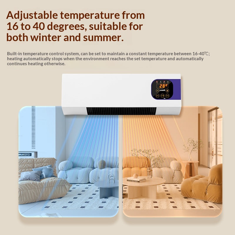 White wall-mounted heater with large touch display