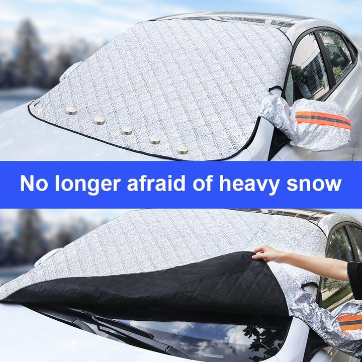 Magnetic 4-Season Windshield Cover with Reflective Mirror Covers