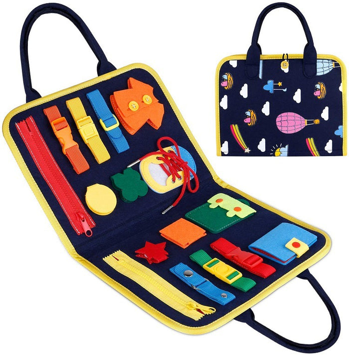 Hendrano Felt Busy Board for Toddlers with Buckles and Zippers