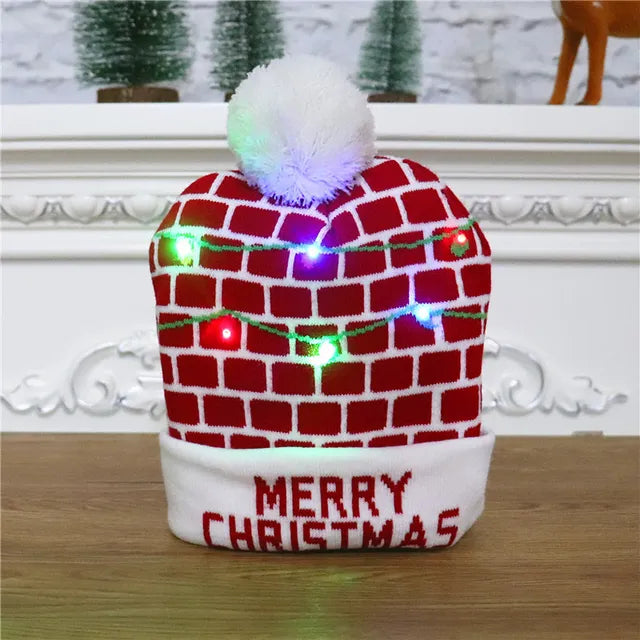 Hendrano™ Light-Up LED Knit Christmas Beanie for Kids &amp; Adults