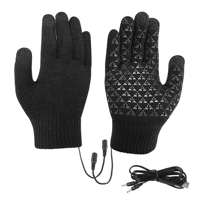 Hendrano USB Heated Knit Gloves with Touchscreen Fingertips
