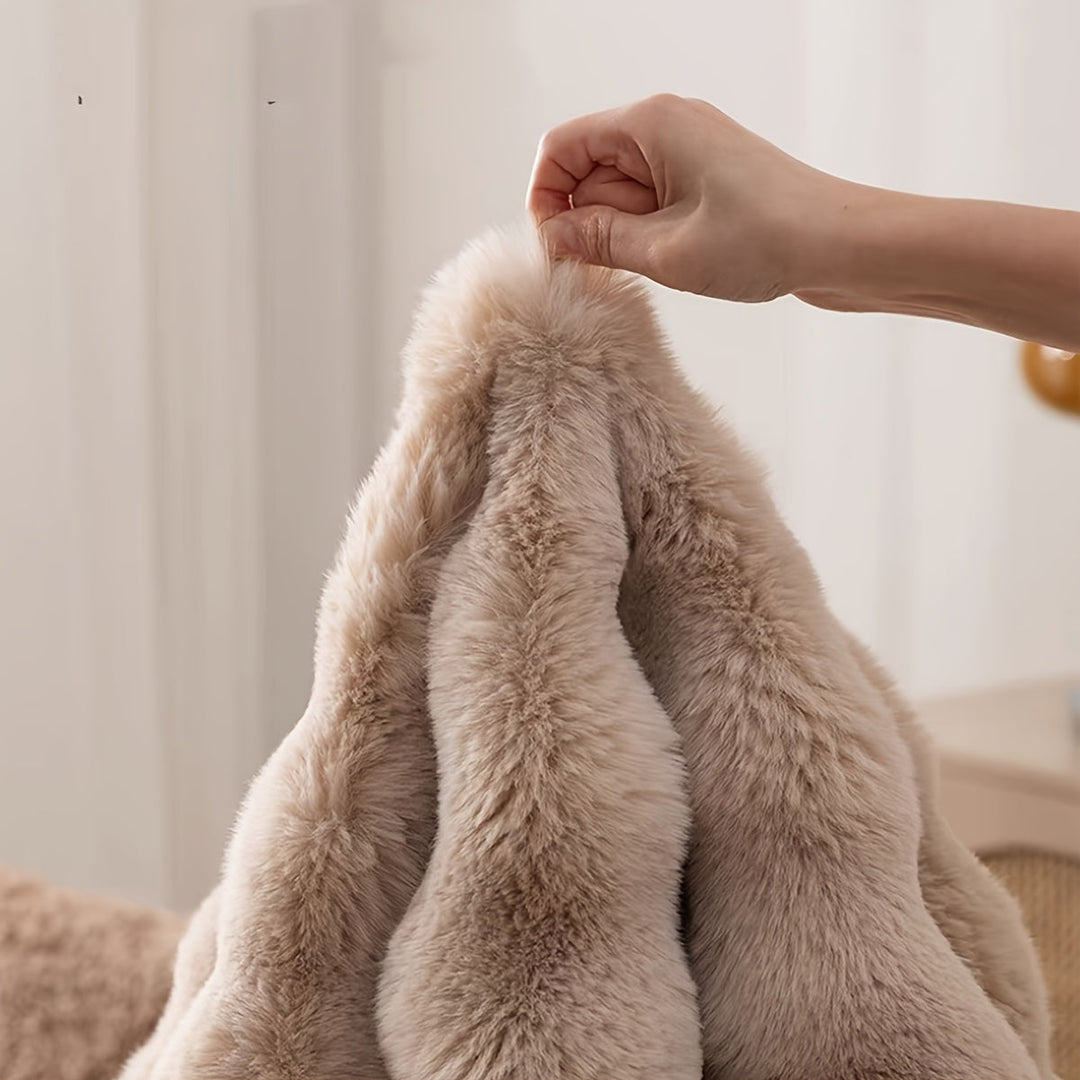 Round Fluffy Bubble Rug in Dense, Soft Fleece for Cozy Rooms