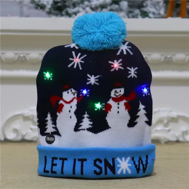 Hendrano™ Light-Up LED Knit Christmas Beanie for Kids &amp; Adults