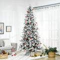 Tall flocked deodar pine Christmas tree