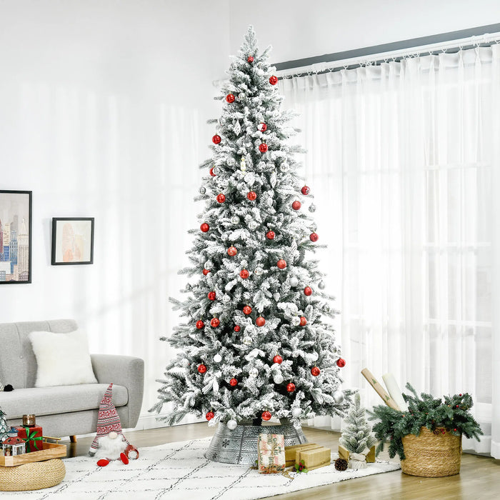 Hendrano 9 ft Flocked Deodar Pine Christmas Tree, Unlit