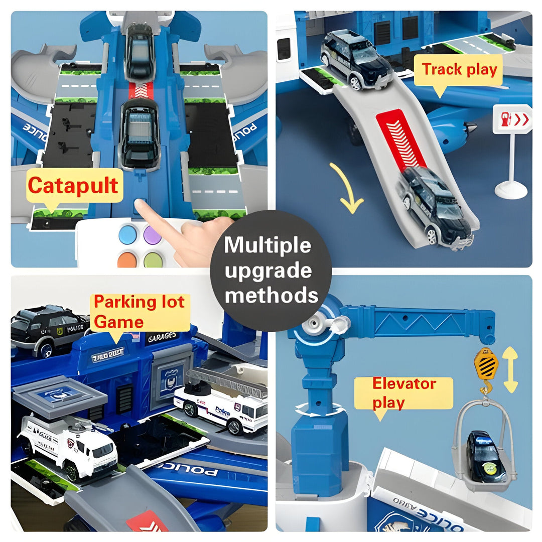 XL Airplane Toy Set with Cars, Crane and Road Signs, 20 Pieces