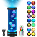 Jellyfish lava lamp glowing blue