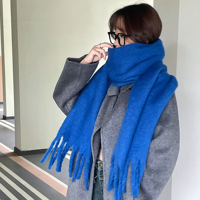 Hendrano Chunky Fluffy Oversized Scarf with Long Tassels