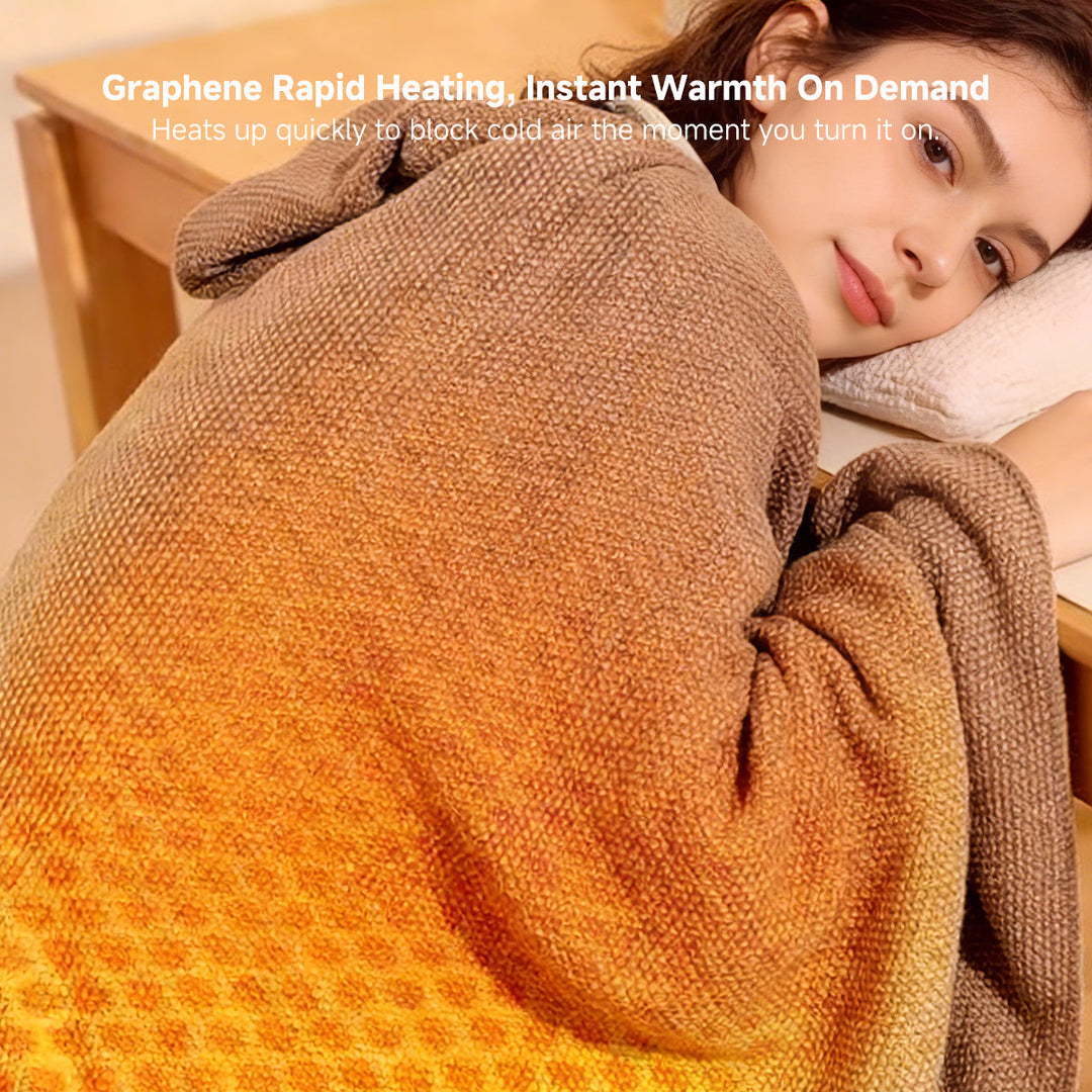 Hendrano™ Hooded USB Heated Shawl with Zipper and 3 Heat Settings