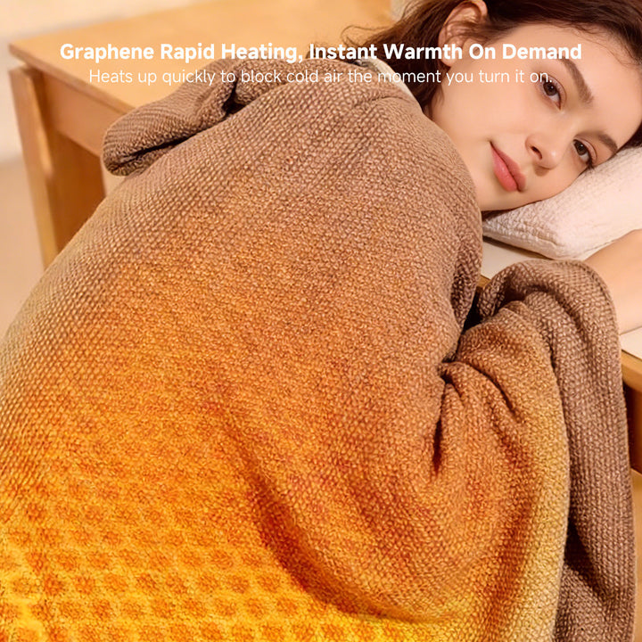 Hendrano™ Hooded USB Heated Shawl with Zipper and 3 Heat Settings