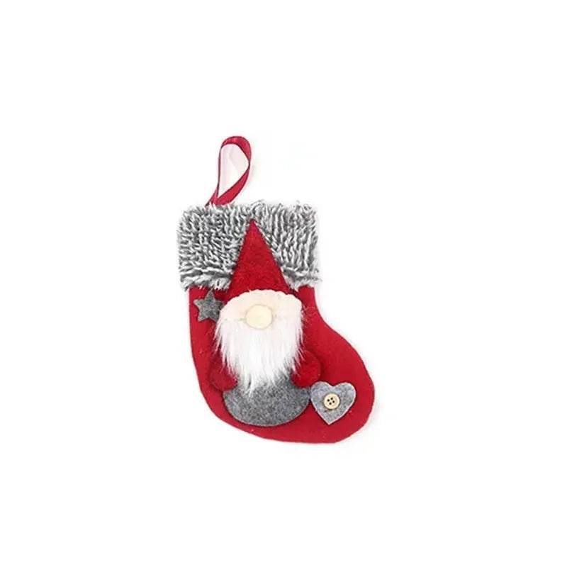 Mini Plush Christmas Stocking Hanging Ornament
