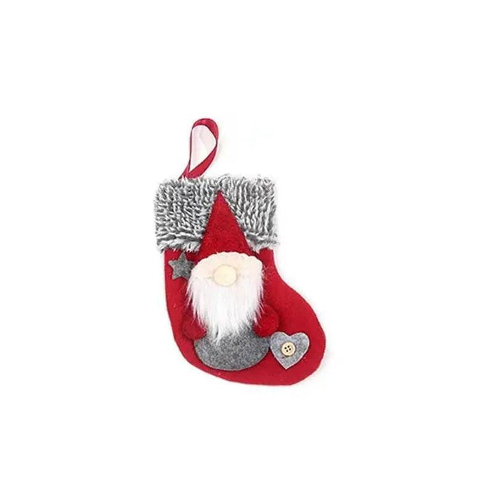 Mini Plush Christmas Stocking Hanging Ornament