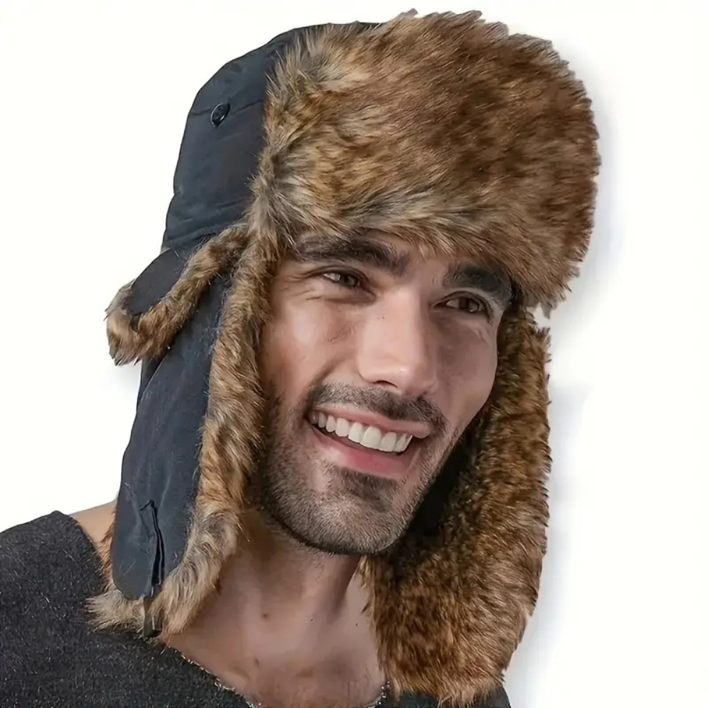 Hendrano™ Faux Fur Aviator Hat with Earflaps for Bitter Cold Days