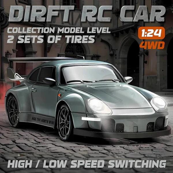 Hendrano™ Retro 4WD Drift RC Car with LED Lights and Swappable Tires