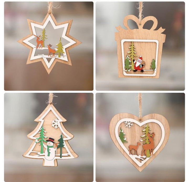 Laser-Cut 3D Wooden Christmas Ornaments – Star, Bell &amp; Bear