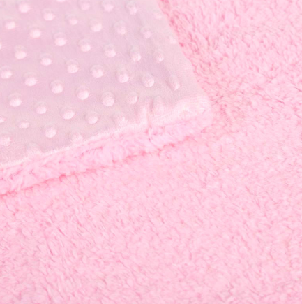 Pink minky dot baby blanket with fleece back