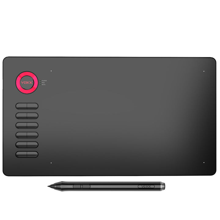Black graphics drawing tablet with pen
