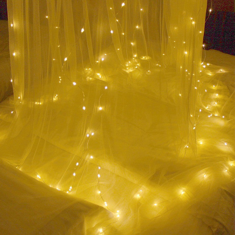 Christmas LED Curtain Lights 3 x 3 m 304 Beads Remote Control