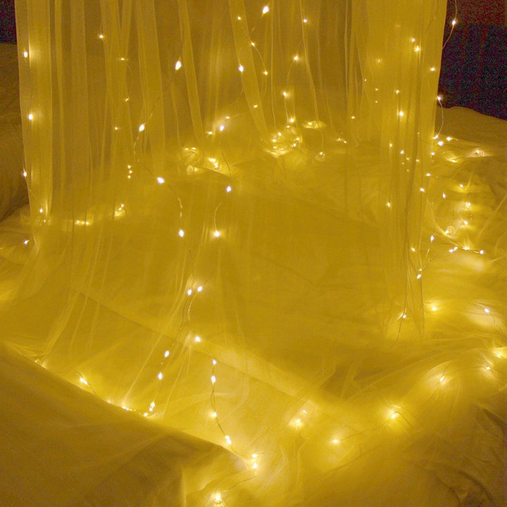 Christmas LED Curtain Lights 3 x 3 m 304 Beads Remote Control