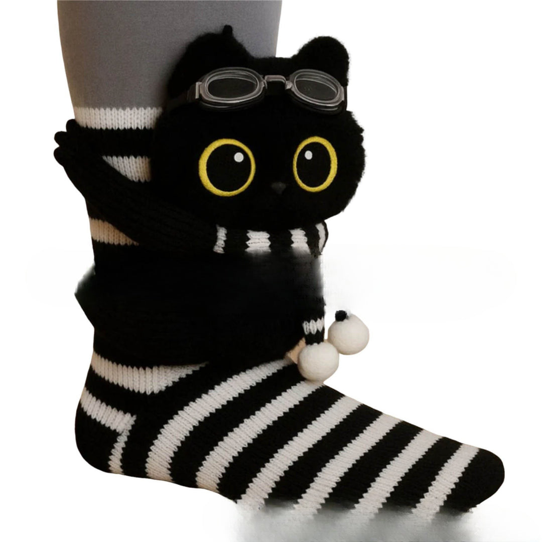 Socks with 3D crochet sloth on ankle