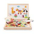 Wooden magnetic animal puzzle box