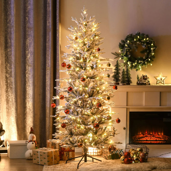 Hendrano 6 ft Flocked Christmas Tree with 250 Clear Warm Lights