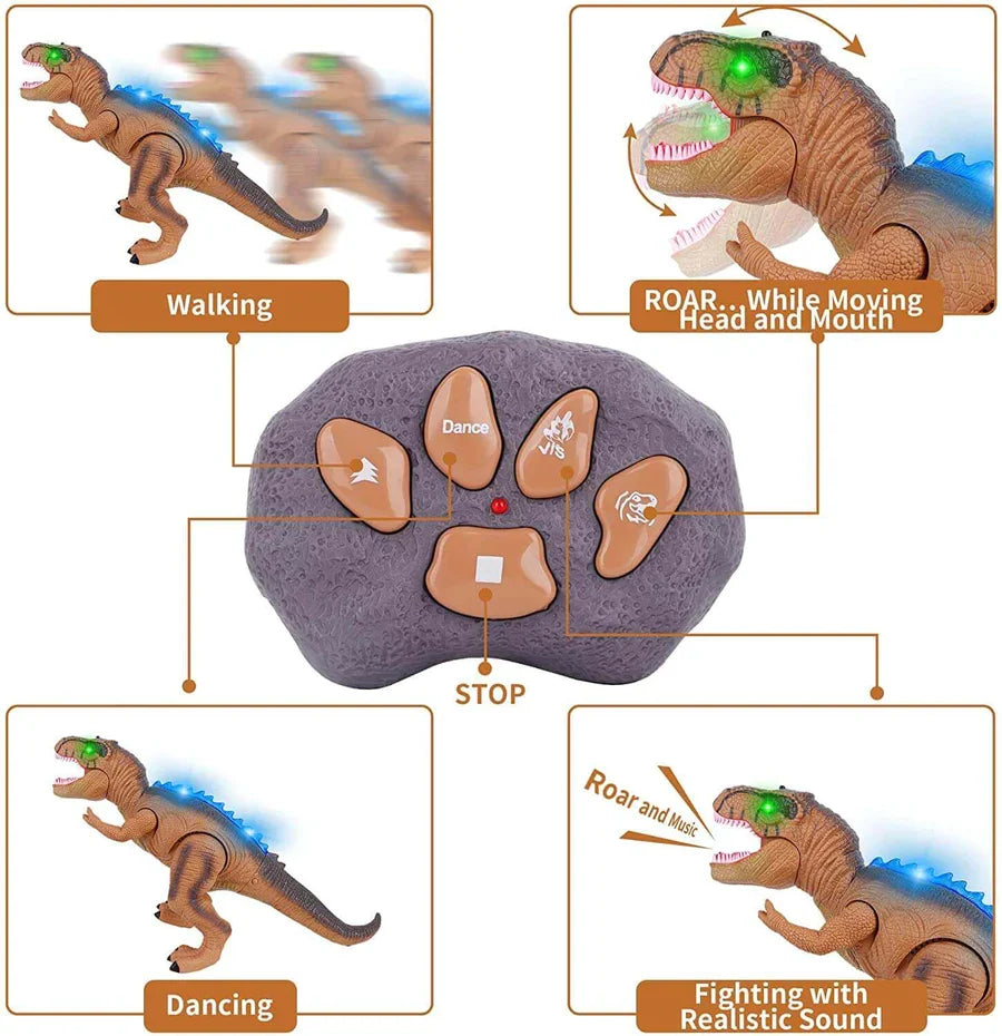 Remote Control T-Rex Dinosaur That Walks, Roars and Lights Up