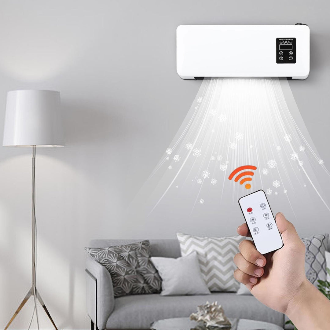 White wall fan heater with towel rail