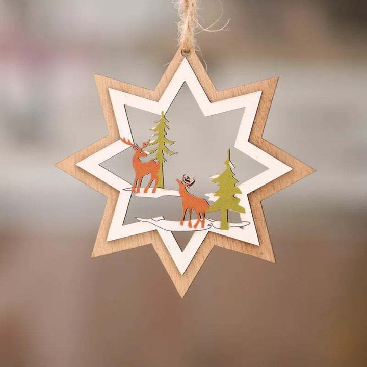 Laser-Cut 3D Wooden Christmas Ornaments – Star, Bell &amp; Bear
