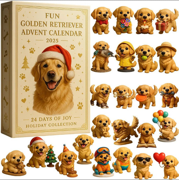 Advent calendar box with acrylic Christmas ornaments