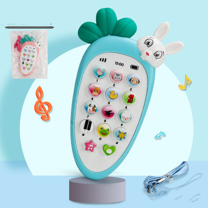 Orange carrot-shaped baby toy phone