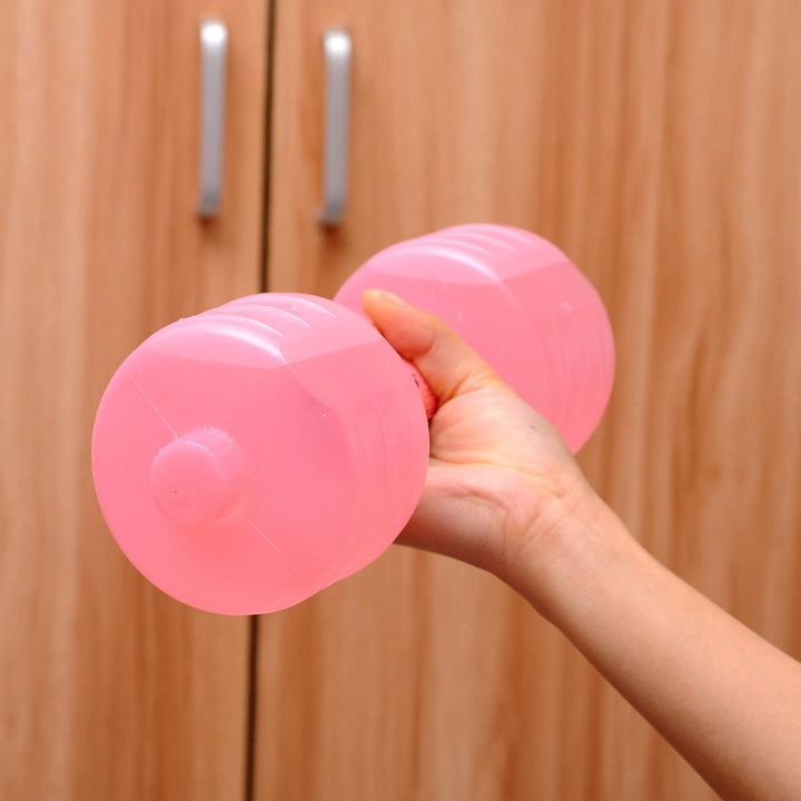 Pink refillable water dumbbell hand weight
