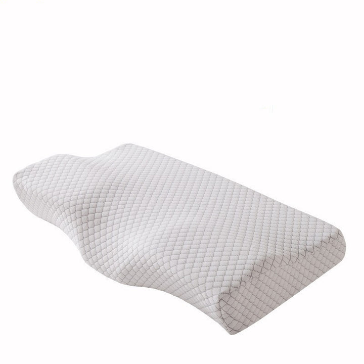 Contoured memory foam pillow with zip cover