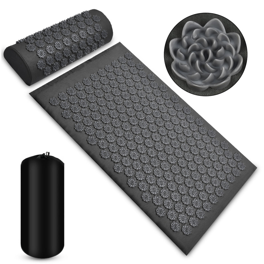 Acupressure mat with matching pillow