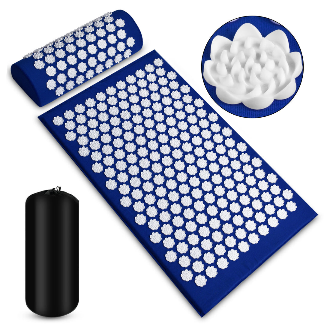 Acupressure mat with matching pillow