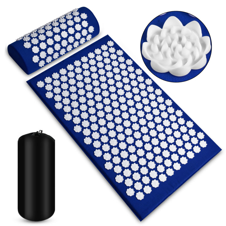 Acupressure mat with matching pillow